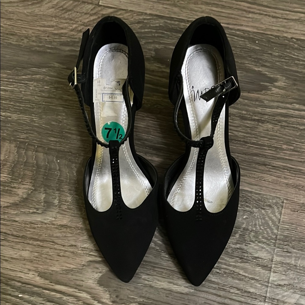 Impo Black Heels with Ankle Strap